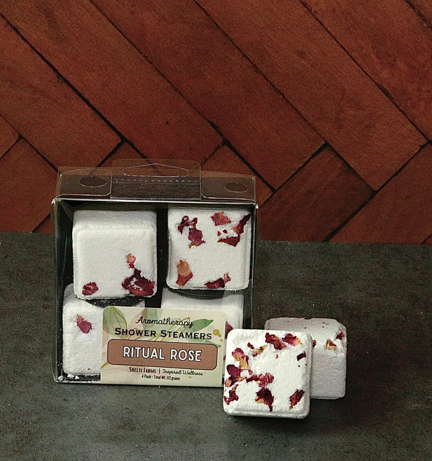 ritual rose aromatherapy shower steamer lg.
